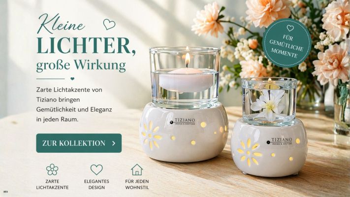 Zarte Lichtakzente von Tiziano bringen Gemütlichkeit und Eleganz in jeden Raum