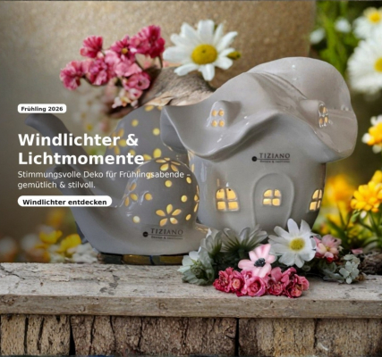 Keramik Windlicht Haus mit Lichtöffnungen – stimmungsvolle Frühlingsdeko und Osterdekoration für gemütliche Abende.