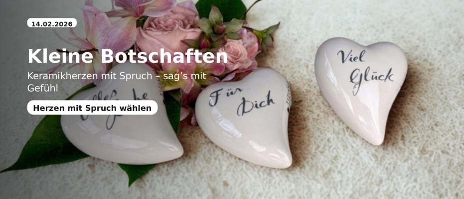 Kleine Botschaften, große Wirkung Keramikherzen mit Spruch – persönlich, charmant und mit ganz viel Gefühl. Für Lieblingsmenschen: als Mitbringsel, Deko oder liebevolle Aufmerksamkeit.