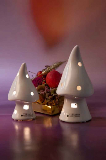Keramikhaus Pilz Maggiola – LED Deko weiß 12–20 cm