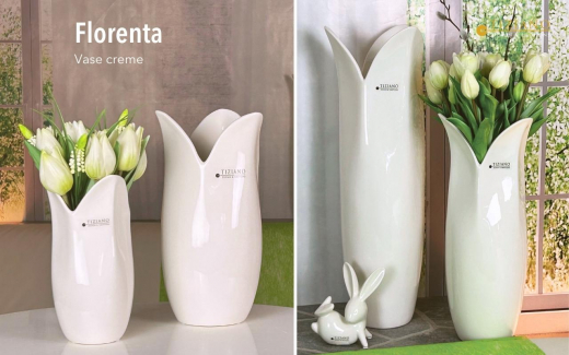 Vase Florenta in creme 25 cm