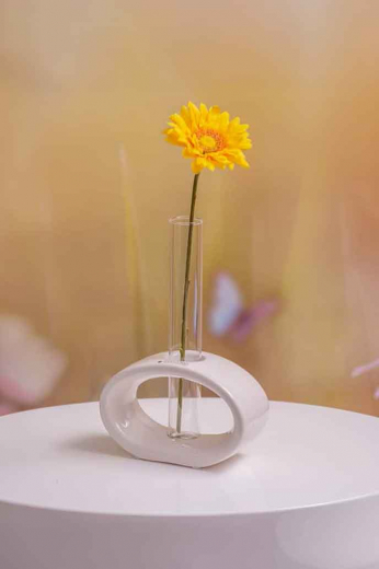 Tiziano Home Design Vase Vago mit Glaseinsatz