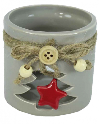 Keramik Teelichthalter "Tannenbaum" – Weihnachten Dekoration