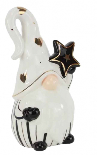 Keramik Wichtel &quote;klein & dick&quote; – Deko mit Stern & Herzen