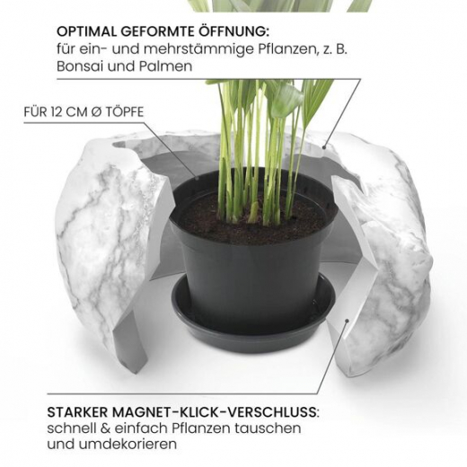 Botanyia Pflanzen-Übertopf im Marmor-Design grau