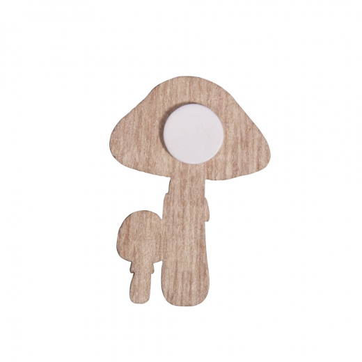 Deko-Pilze aus Holz 3,2×4,5 cm – 11 Stück mit Klebepunkt