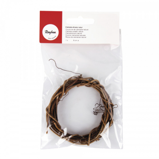 Clematiskranz „Natur“ Ø 8 cm – braun, für Herbstdeko