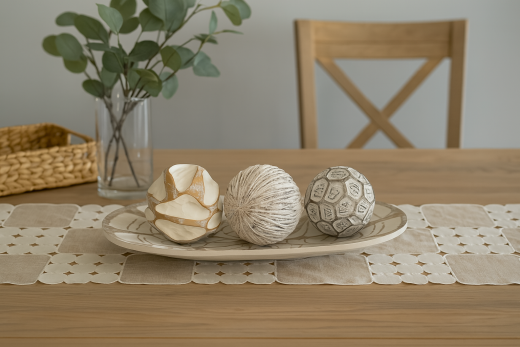 Dekorationsball Polyresin – Zywica-Design Weiß/Braun