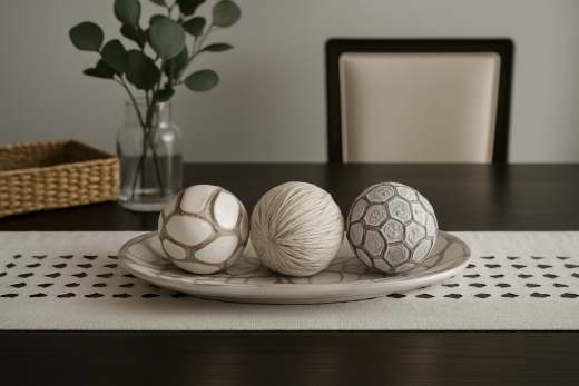 Dekorationsball Polyresin – Stilvoll in Weiß/Braun