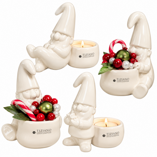 Tiziano Home Design Weihnachtsmann Claudius als Teelichthalter