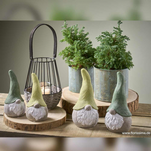 Weihnachts-Gnome aus Beton – hell & dunkelgrün 9×20 cm festlich & robust
