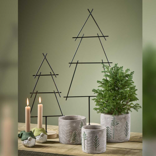 Gnome Kerzenhalter 2er-Set Grün – Beton 7×6 cm