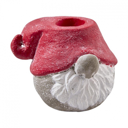 Beton Kerzenhalter Gnome Rot – 7×6 cm, Weihnachtsdeko