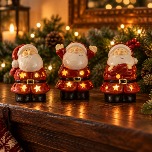 Keramik Weihnachtsmann Windlicht – festliche Deko!