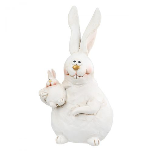 Hase &quote;Tommy&quote; aus Kunstharz, weiß, 12 cm – 2 Designs