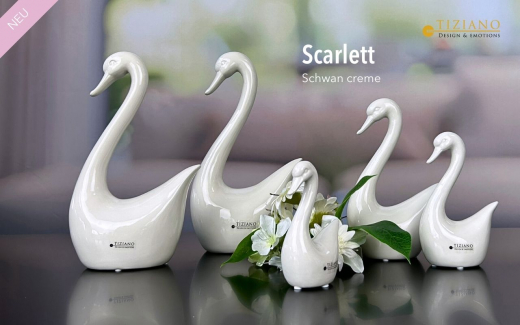 Deko Schwan Scarlett Creme – Elegant & Stilvoll (13cm-31cm)