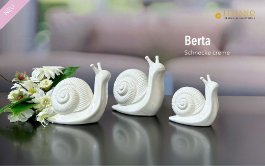 Deko Schnecke Berta Creme