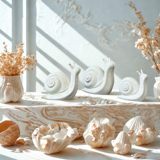 Deko Schnecke Berta Creme