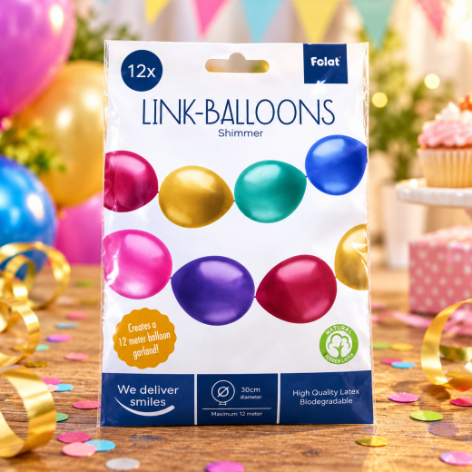 LINK-BALLOONS Schimmer-Look 12 Stück für Girlanden