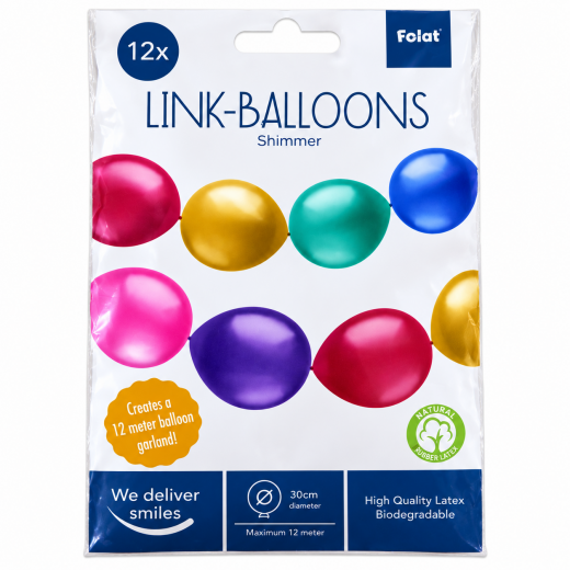LINK-BALLOONS Schimmer-Look 12 Stück für Girlanden