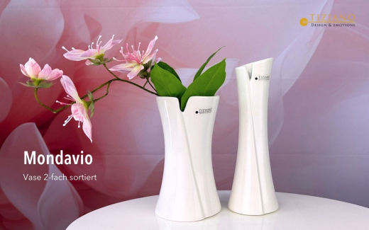 Vase Mondavio in Creme – 18 cm & 24 cm Keramik