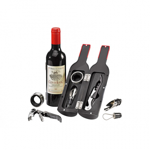 Wein Geschenkset in Flaschenform – 5-teilig für Genießer