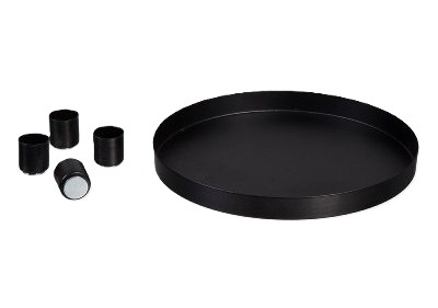 Kerzentablett Schwarz mit 4 Haltern – 20 cm Ø