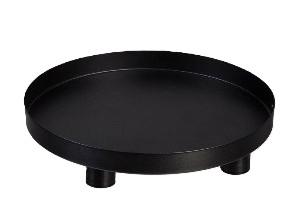 Kerzentablett Schwarz mit 4 Haltern – 20 cm Ø