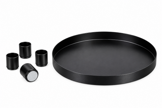 Tablett schwarz 20 cm rund modern Deko vielseitig