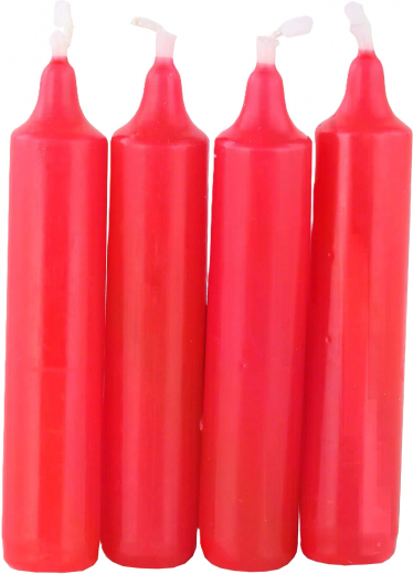 Rote Pyramidenkerzen 4er Pack – 10,5 cm hoch