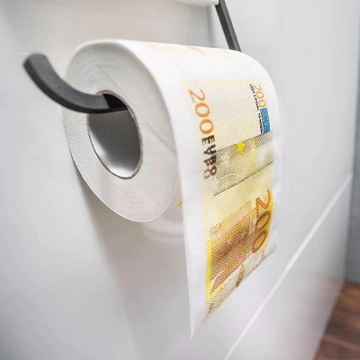 Spaßartikel Toilettenpapier mit Geldschein-Aufdruck
