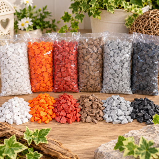 Dekosteine 1 kg, 9–13 mm, 6 Farben für Ihr Zuhause