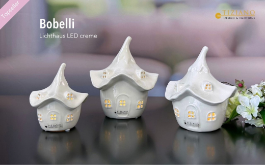 Lichthaus Bobelli mit LED-Beleuchtung und Timer – Charmante Deko