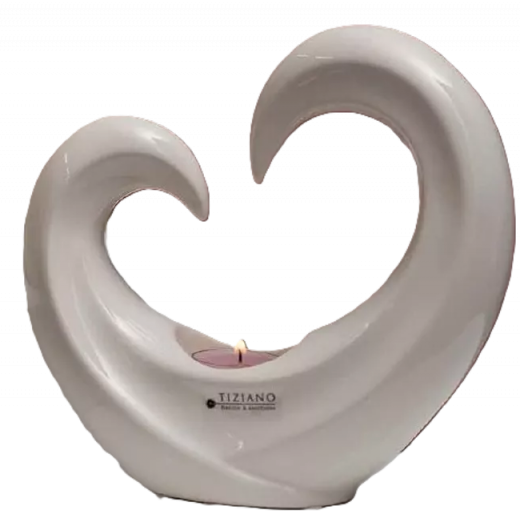 Teelichthalter „Cuora“ Herzform 16 cm von Tiziano
