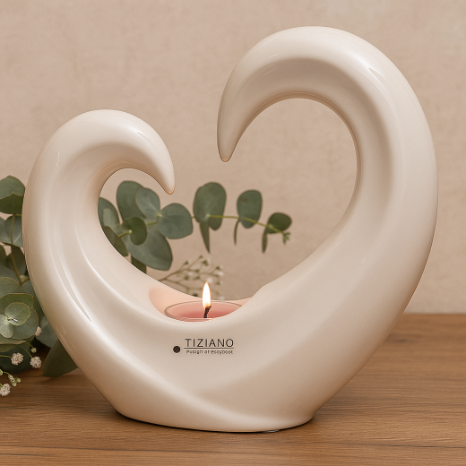 Teelichthalter „Cuora“ Herzform 16 cm von Tiziano