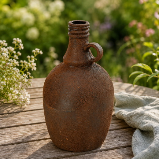 Vase "Krug" rostbraun 24 cm – rustikale Deko für Zuhause