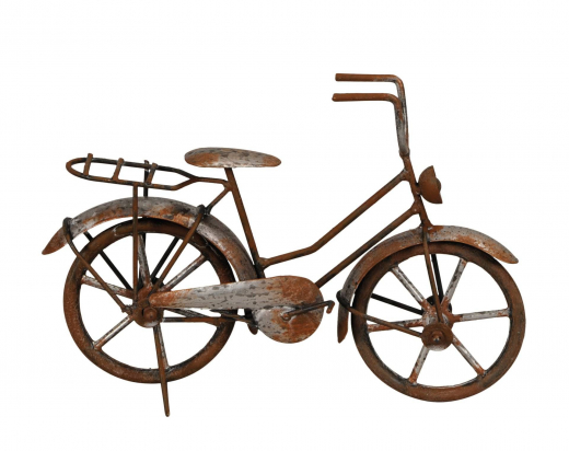 Metallfahrrad Rostoptik 23 cm – Deko für Garten & Haus