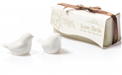 Porzellan-Gewürzvögel in Love – Deko für Hochzeit & Tisch