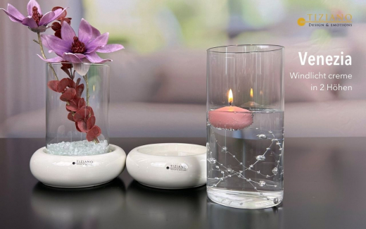 Windlicht Venezia – Eleganz aus Keramik und Glas