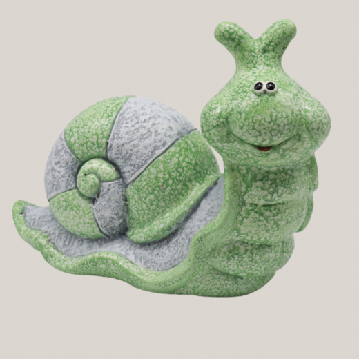 Deko Schnecke Fridolin aus Keramik, 26 cm für den Garten