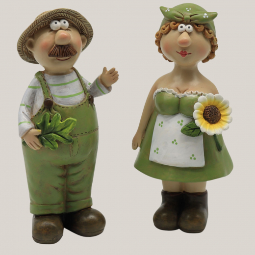 Gärtnerpaar Alma und Fred aus Polyserin, 17,5 cm
