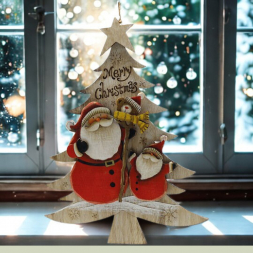 Weihnachtsmann Familie – Weihnachtsdeko 35 cm
