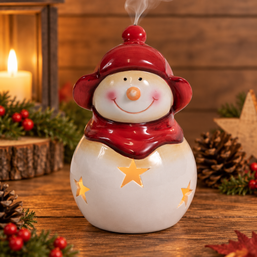 Schneemann Ivo Teelichthalter – Keramik Deko Winter 9–17 cm
