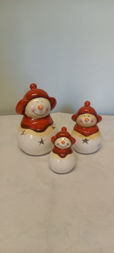 Schneemann Ivo Teelichthalter – Keramik Deko Winter 9–17 cm