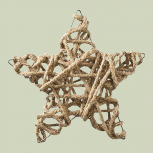 Jute Stern Ø20cm oder 30 cm Natur – Deko-Stern mit Drahtrahmen