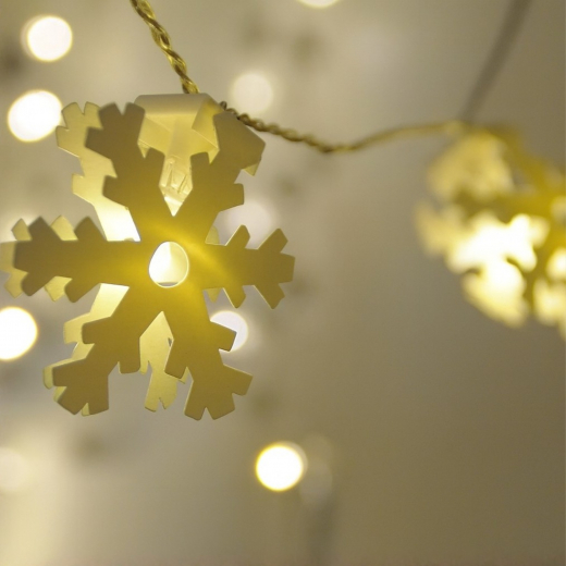 LED Lichterkette mit Papierflocken – 2,5 m – 16 warmweiße LEDs