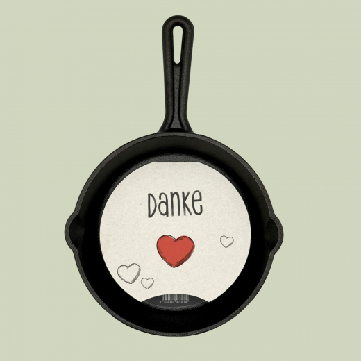 Mini-Gusseisenpfanne „Danke“ – Geschenk mit Herz