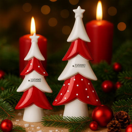 Deko-Baum Medora – Weihnachtsdeko in Rot & Creme