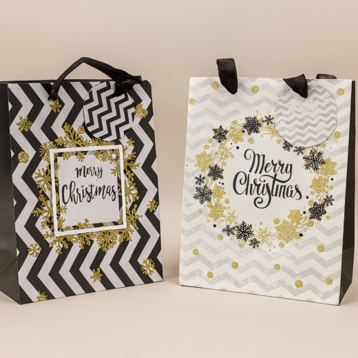 Geschenktüte Merry Christmas 2er Set – elegant & festlich