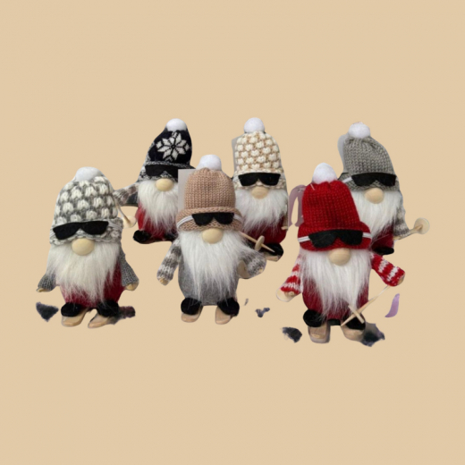 Santa Jamal auf Ski – Wichtel, 12 cm, 6 Varianten